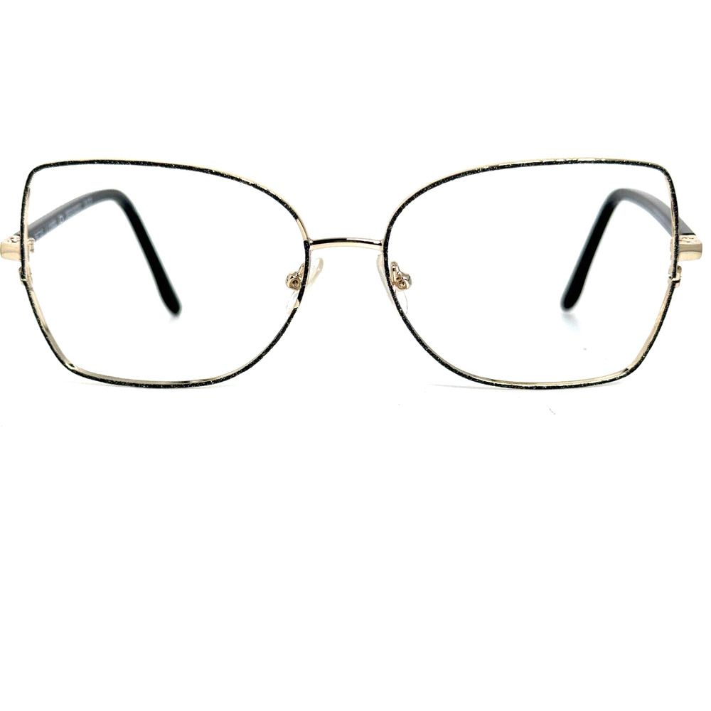 BCBGMAXAZRIA RESPLENDENT Black Sparkle 56-15-135 Butterfly Eyeglass Frame H16845